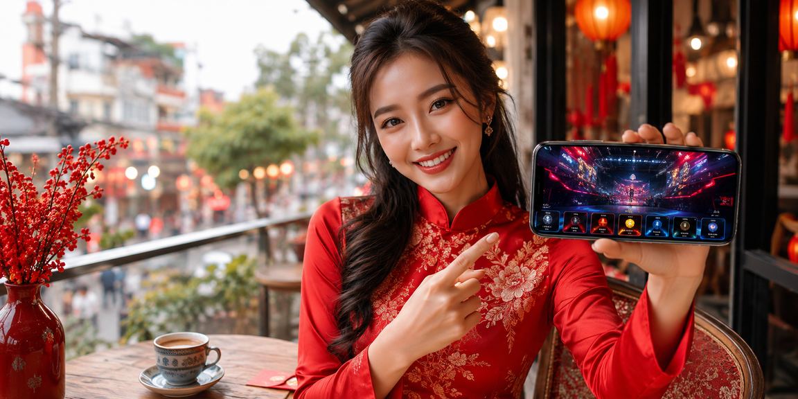 Người chơi đăng ký tài khoản g41 tại Hà Nội với trang phục áo dài truyền thống